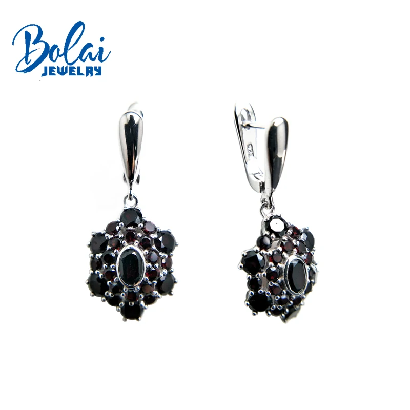 Bolaijewelry, красивые висячие серьги с натуральным гранатом, хорошее ювелирное изделие для женщин, вечерние, на каждый день, хороший рождественский подарок
