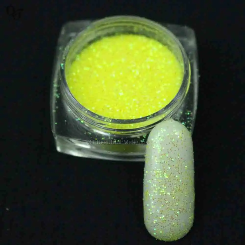 1 г/2 г/технические желтые лазерные Сияющие Блестки для ногтей Пыль Типсы УФ
