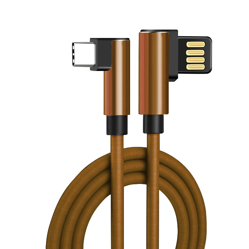 Золотой Usb кабель для быстрой зарядки usb C типа C 3,1 A Usb type C 90 градусов L type-c кабель для передачи данных Usb-c для samsung Xiaomi huawei - Цвет: Золотой