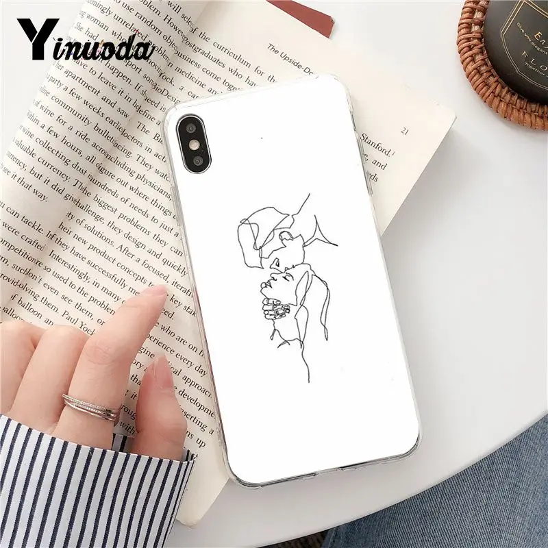 Yinuoda Ретро арт линия пара роскошный уникальный дизайн чехол для телефона iPhone 8 7 6 6S