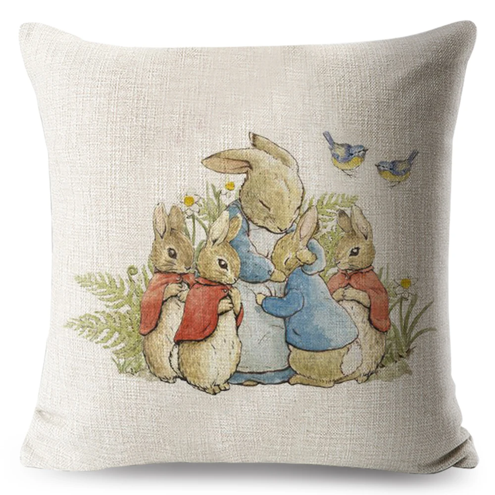 FOKUSENT Peter Rabbit наволочка с рисунком, наволочка, подушка с черепом, наволочки, чехол для подушки в виде животных для дома, дивана, украшения, чехол для подушки