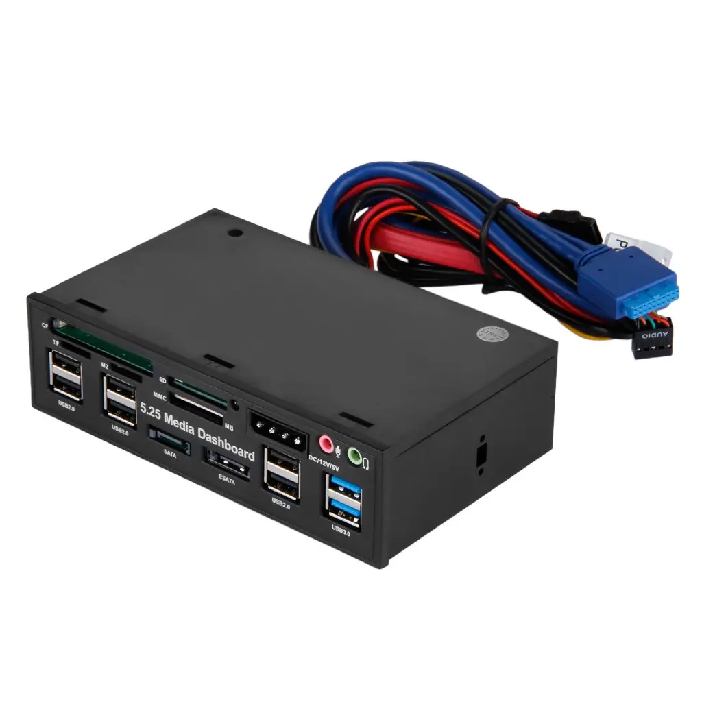 Multifuntion 5 25 &quotМедиа приборной панели кард ридер USB 2 0 3 20 pin e SATA Передняя панель|card