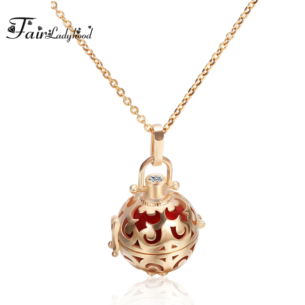

FairLadyHood 2019 New Arrival Bell Pendant Necklace With Multicolor Ball 316L Stainless Steel Chain Necklace For Women Gift