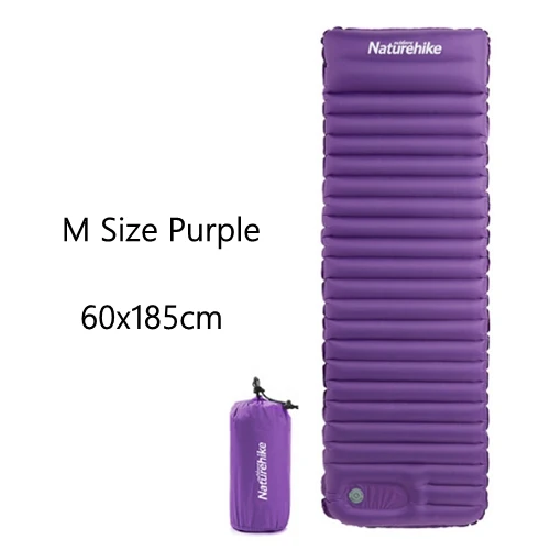 M Purple Naturehike Ручной пресс надувные подушечки кемпинг утолщение палатка коврик надувной матрас одна Подушка холодная погода - Цвет: M Purple