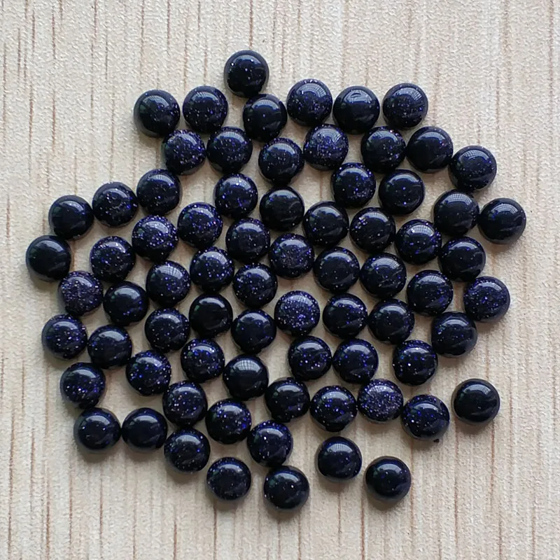 Wholesale 50pcs/lot fashion good quality blue sand stone round cab cabochon 6mm beads for jewelry accessories making 6mm free