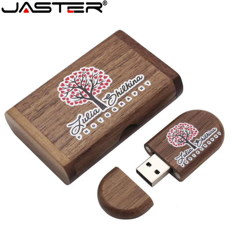 Оптовая продажа высококачественный деревянный логотип JASTER флэш накопитель USB 4