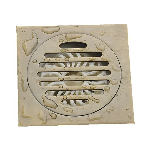 

Antique Brass 4" inch Square Floor Drain Bathroom Shower Waste Washing Drain Grate Free Shipping ahr003