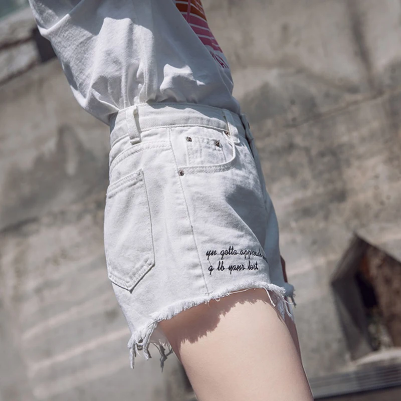 Женские джинсовые шорты с завышенной талией новинка 2019 свободные универсальные