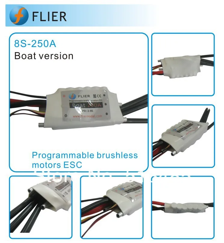 Flier бесщеточный с водяным охлаждением 8S 250A ESC для радиоуправляемой лодки USB