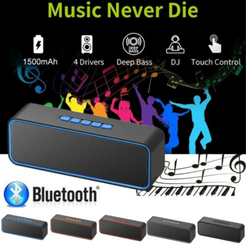 Bluetooth Колонка SC211 портативная стерео для ноутбука USB колонка TF/U диск басовый