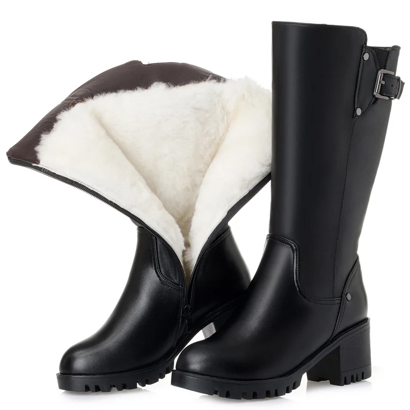 SONDR/Плюшевые высокие сапоги резиновые на платформе botas mujer invierno Цвет черный