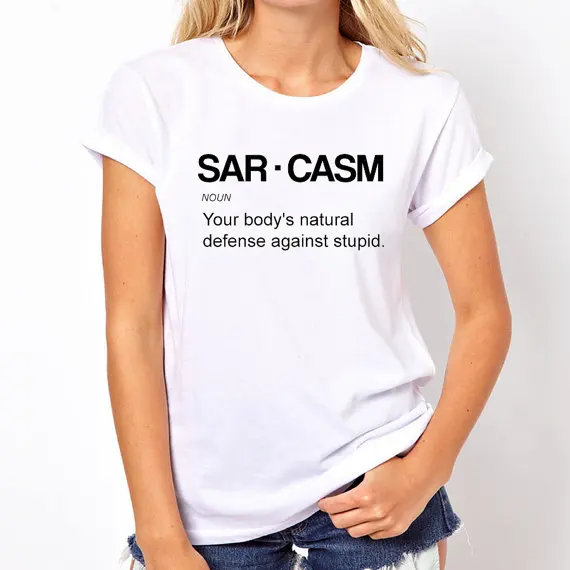 Новинка 2017 модная трендовая хипстерская женская футболка в стиле Instagram SARCASM