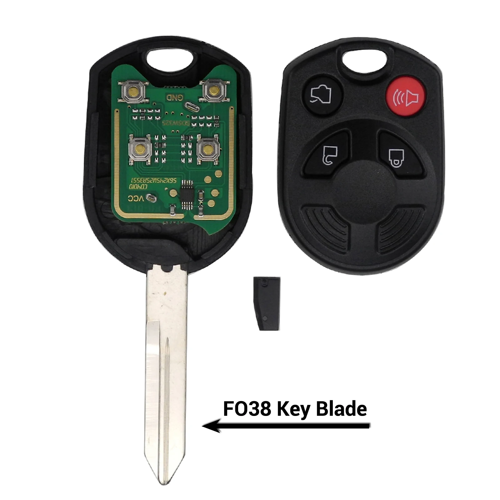 Jingyuqin дистанционный ключ-брелок от машины для Ford C-Max Edge Escape Focus Lincoln Mazda Mercury OUCD6000022 315 МГц передатчик ID63 80bit 4B - Количество кнопок: FO38 Key
