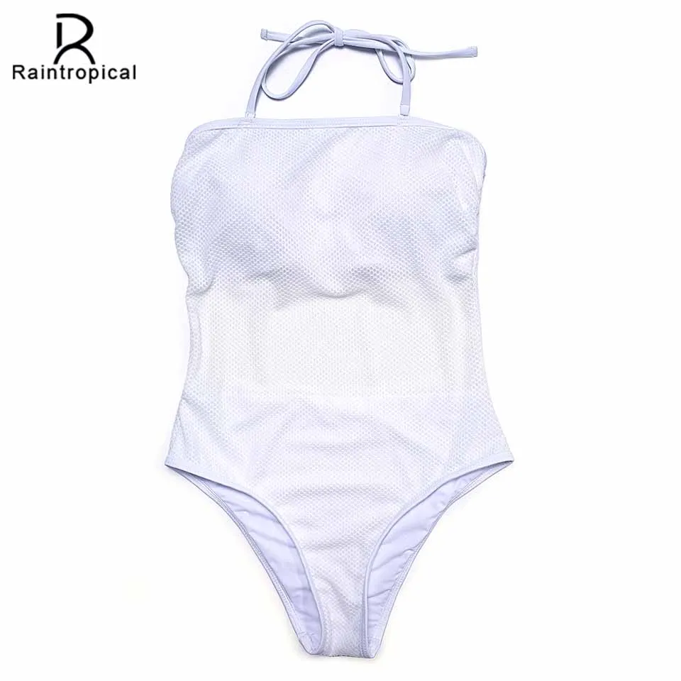 Raintropical 2018 One Piece Swimsuit Plus Size Swimwear Women Summer Beach Wear Halter Push Up Bathing Suit Swim Print | Спорт и