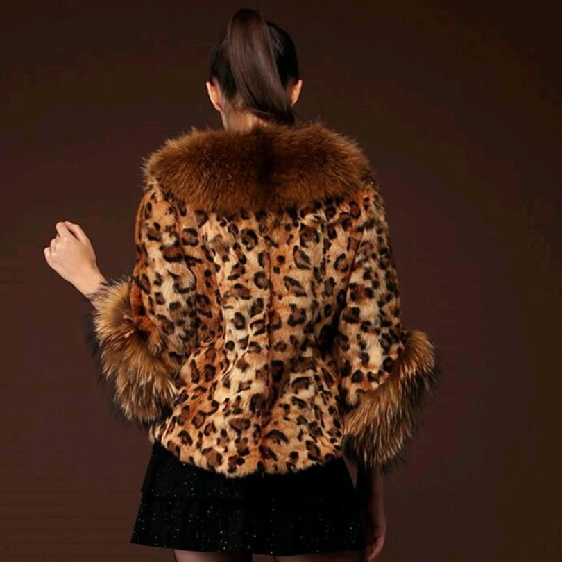 2018 Новинка Зима Осень женское леопардовое меховое пальто Женская куртка из