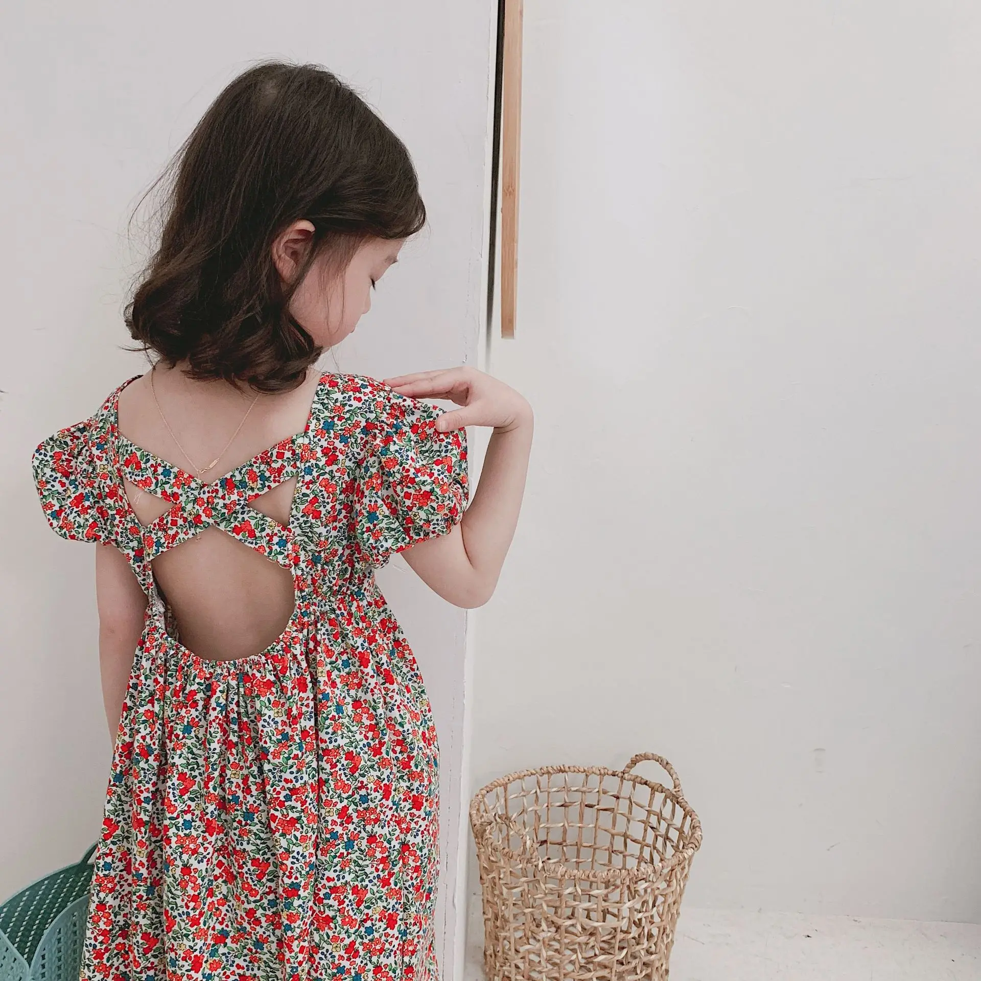 Girl dress 2019 Summer New children Girls fashion flower open-back princess | Детская одежда и обувь
