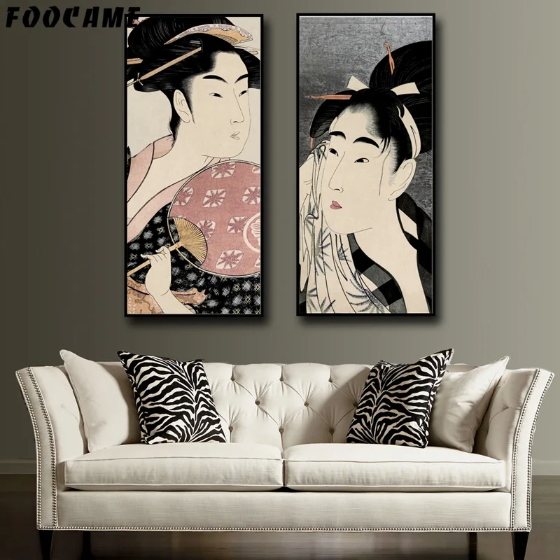 Foocome Ukiyo-e красивый рисунок постеры и принты Искусство Холст Картина Современное