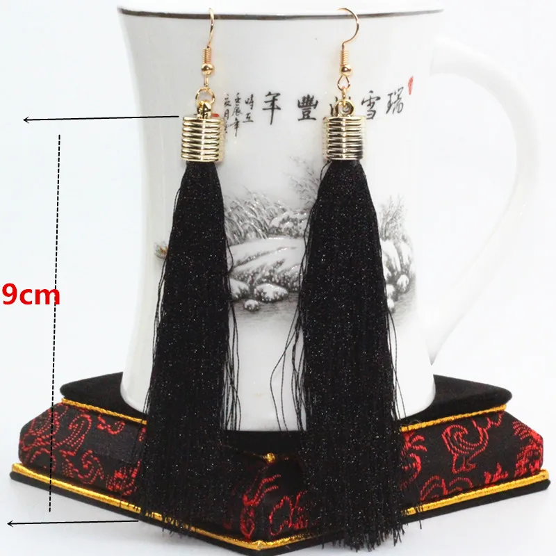 Золотой цвет Новый длинные сережки с кисточками для женщин ювелирное изделие