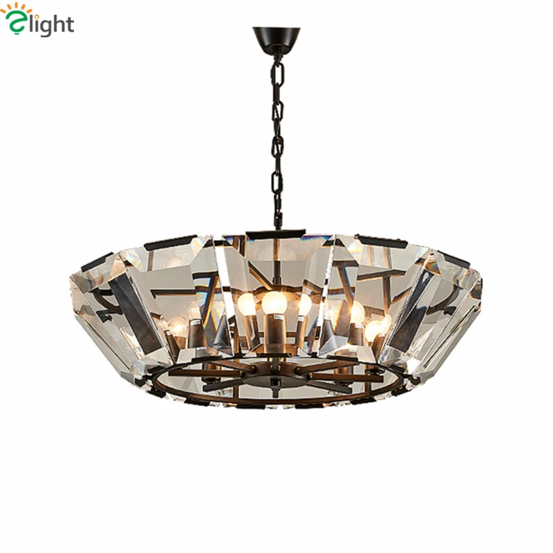 Американская RH Лофт ретро матовая черная металлическая люстра Lustre Luminaria G9 Светодиодная люстра освещение для фойе подвесная люстра