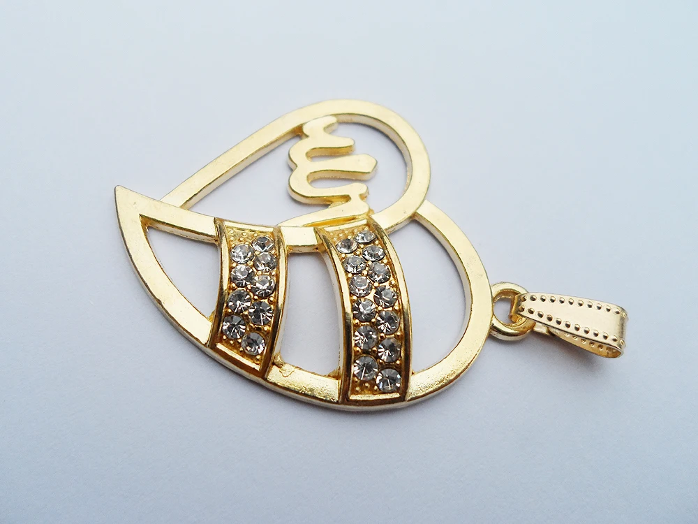 2020 новый стиль романтический сплав золотой цвет мусульманское Сердце слайд