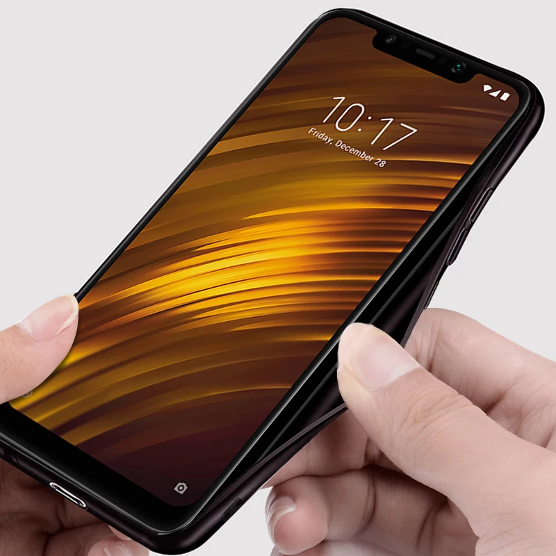 Pocophone F1 case cover MOFI for xiaomi Global Fabric Leather Back Cover Case Poco Full frosted 6.18' |