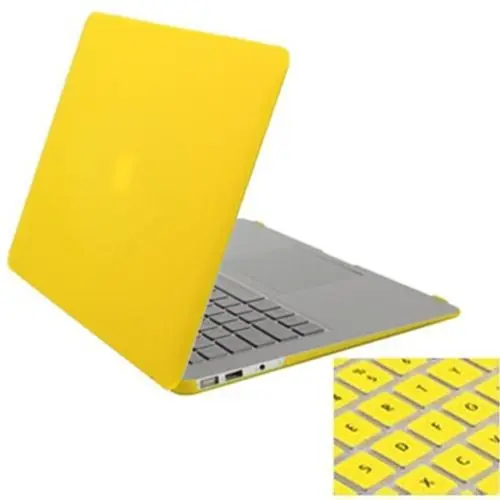 2в1 прозрачный/матовый защитный чехол для Macbook Air 13,3 11,6 15,4+ силиконовый чехол для клавиатуры 11 13 15 с сенсорной панелью - Цвет: crystal yellow