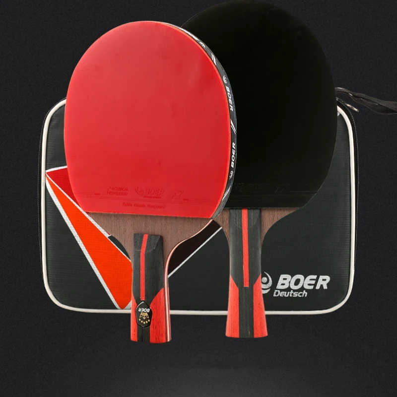 BOER 6STARS Paulownia Table Tennis Racket Lightweight Powerful Ping Pong Paddle Bat Grip Training with bag | Спорт и развлечения