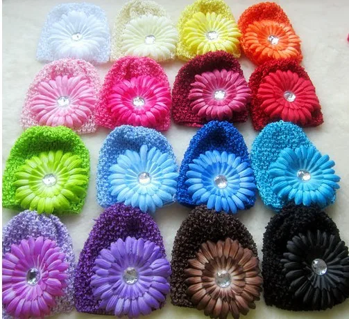Новые поступления! Вязаные шапки с маргариткой яркие высокого качества куфи