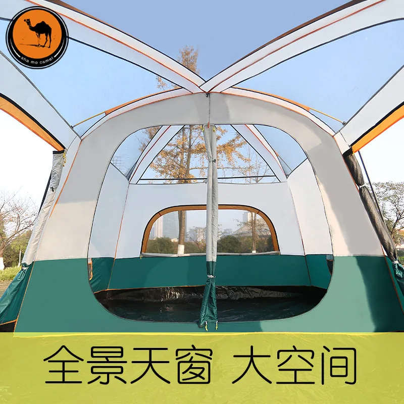 Günstig Neue Version Ultra Doppel Schicht 5-8 Person Verwenden Einer Halle Zwei Schlafzimmer Outdoor Familie Party Camping Zelt