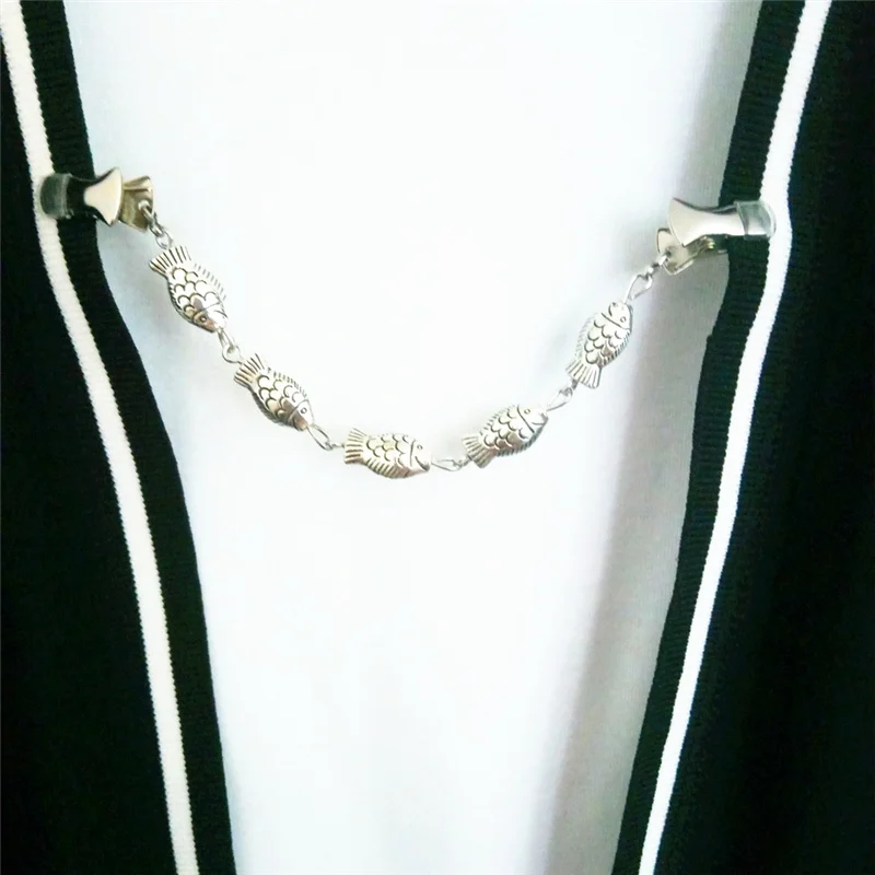 2018 Винтажный серебряный толстый свитер с рыбьими бусинами кардиган на застежке