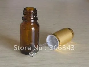 10 мл коричневая/зеленая/синяя бутылка с золотой крышкой для пресса + стеклянная