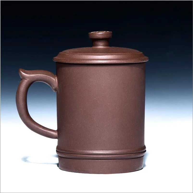 Чайный набор Yixing чайная чашка большого размера из фиолетовой глины с крышкой 420