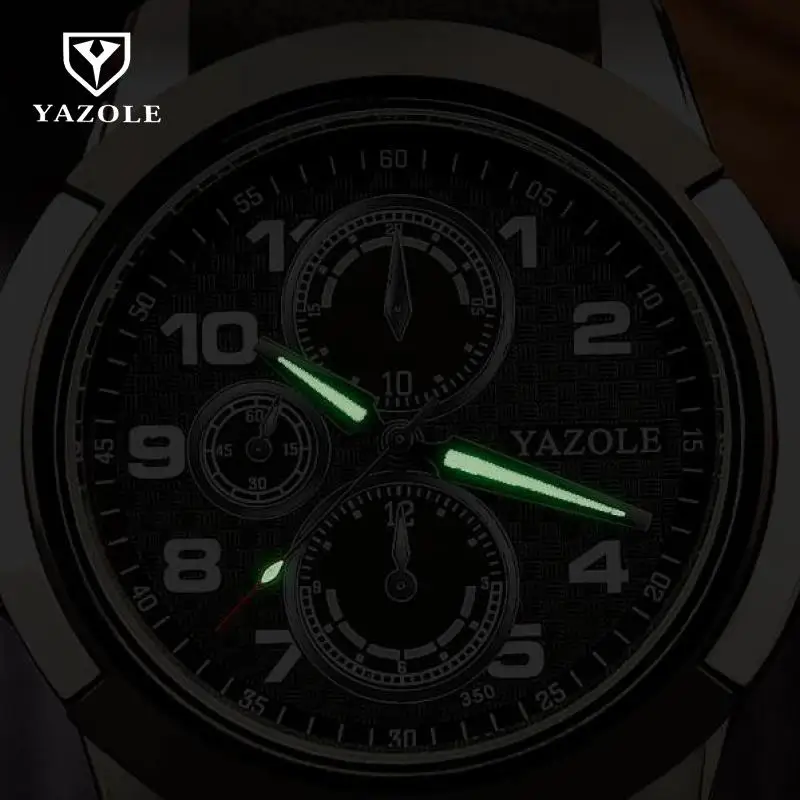 Новые модные спортивные армейские кварцевые наручные часы YAZOLE 3ATM из натуральной