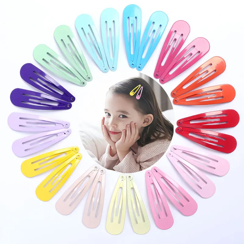 

40pcs Girls Snap Hair Clips for Children Baby Hair Accessories Women Hairpins Barrettes Clip Pins Solid Color Metal Hairgrip 5cm