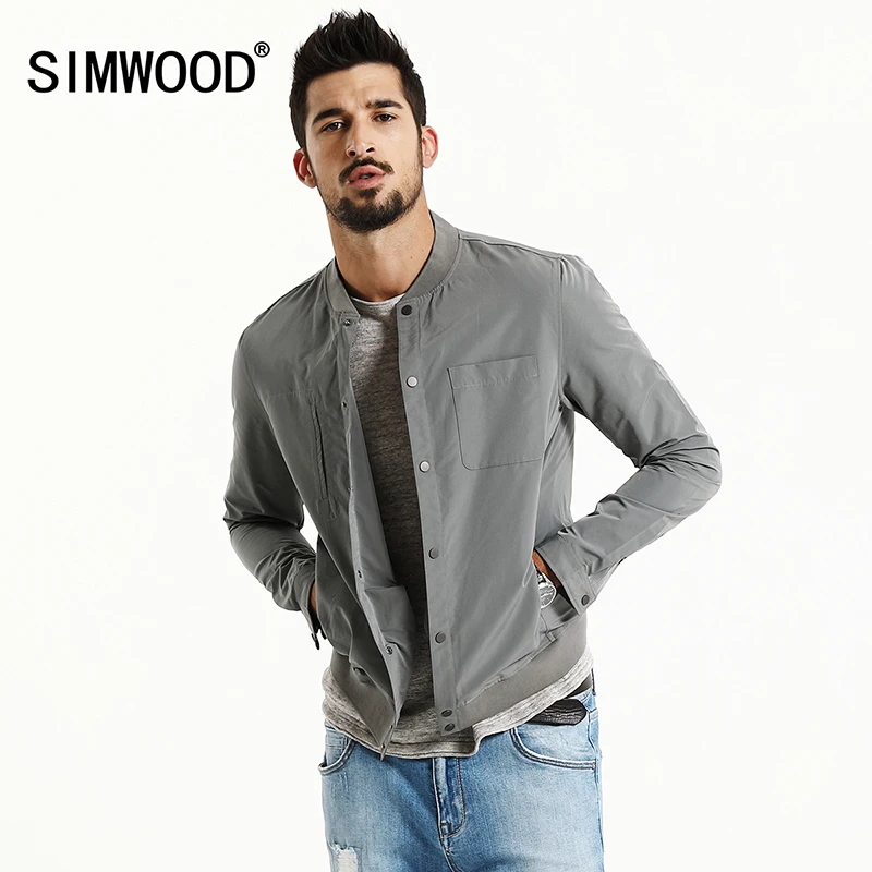 SIMWOOD куртка мужская 2019 Осенняя Новая модная тонкая бомбер приталенная верхняя
