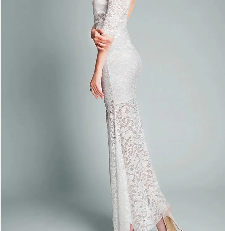 vestido de renda 2015 New fashion sexy backless women summer dress long lace party evening elegant vintage roupas feminina | Женская