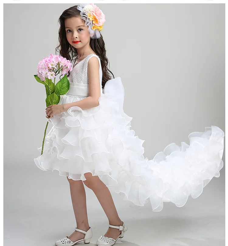 Платье наивысшего качества с цветочным рисунком на свадьбу для девочек бальное