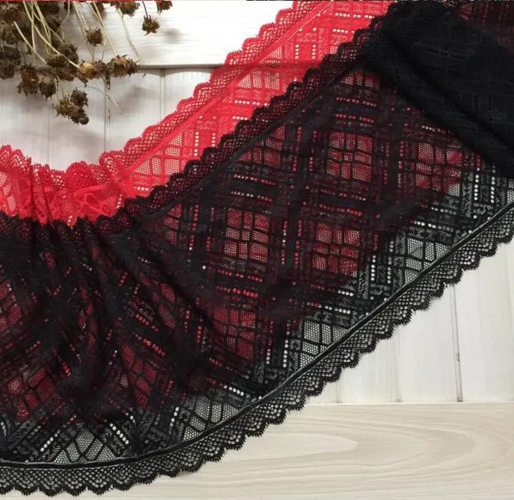 Горячий! 1 метр черная Красная Эластичная кружевная лента для рукоделия швейные