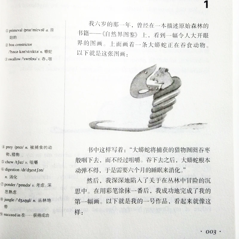 Двуязычная книга для чтения Маленького принца для учащихся средней школы на английском и китайском языках