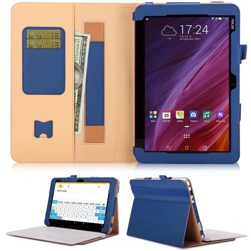 BLUE Чехол для планшета ASUS Transformer Mini T103HAF кожаный чехол с подставкой для карт с держателем для ASUS transpbook Mini T103HAF - Цвет: BLUE