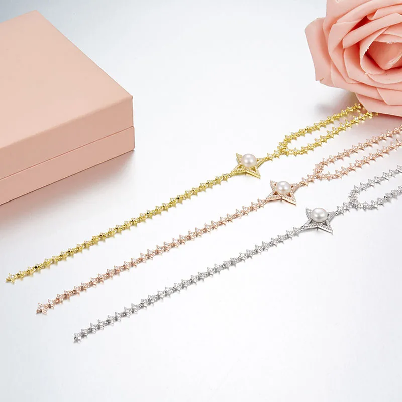 Женское Ожерелье чокер из серебра 925 пробы с фианитом|Ожерелья| |