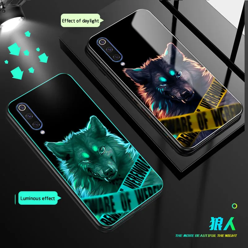 Светящийся стеклянный чехол для Xiaomi Mi 9 SE A3 CC9E роскошная задняя крышка из