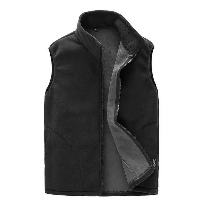 Men Casual Sport Fleece Sleeveless Stand Regular Neck Solid Zipper Vest Outdoor Cycling | Спорт и развлечения