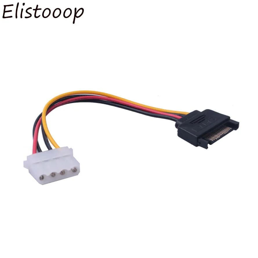 Elistooop 15 Pin SATA папа к Molex IDE 4 Женский адаптер удлинитель Кабель Питания|Коннекторы и
