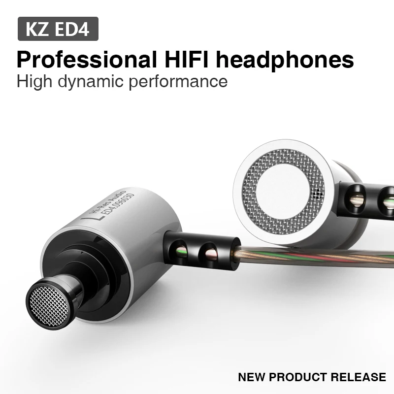 Наушники вкладыши KZ ED4 DJ MP3 металлические стерео наушники с шумоизоляцией
