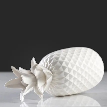 2 pcs lot porcelain pineapple ornaments simple creative white ceramic fruit home decoration | Дом и сад