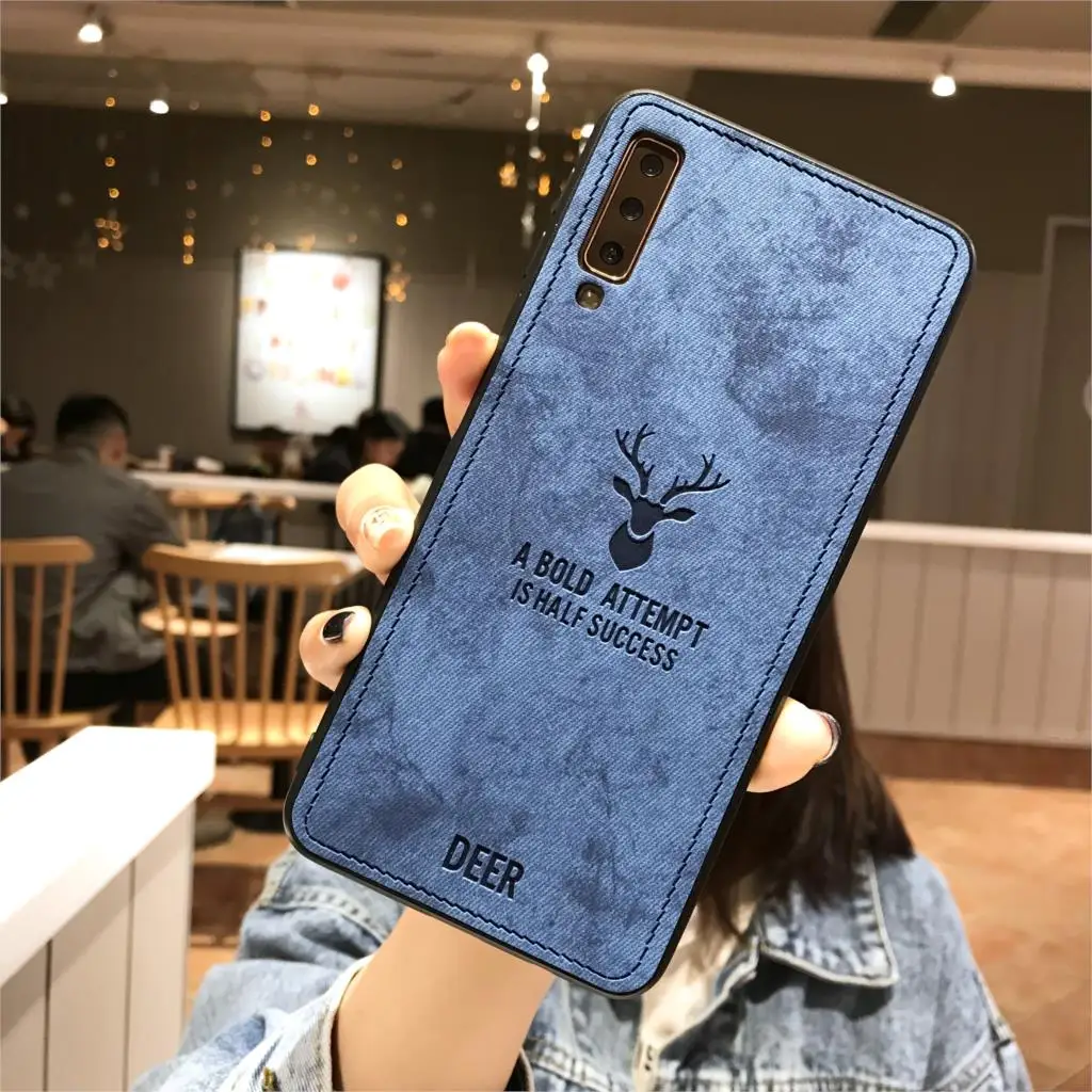 Роскошный тканевый чехол с оленем для OPPO A83 A79 A77 A73 A59 A7 A5 A3 F17 Pro R15 R11S R9 Plus кожаный +