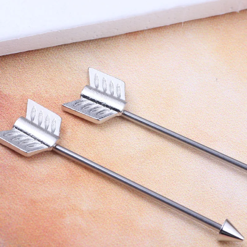 

WiNG charming fashion ear industrial piercing cartilage earrings barbell surgical steel body jewelry free shipping