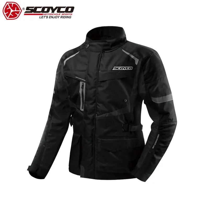 black SCOYCO мотоциклетная куртка водонепроницаемая теплая Противоударная MBX/MTB/ATV одежда для мотогонок Защитное снаряжение куртка для мотокросса JK42 - Цвет: black