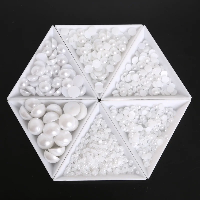 1 5 мм-14 мм Чистый белый полукруглые плоские с одной стороны из пластика ABS
